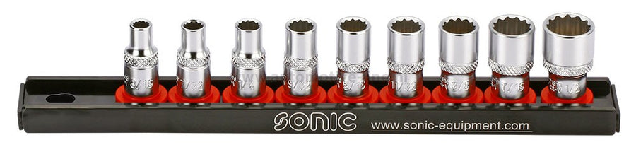 Set 1/4” douilles courtes 12pans 9pcs