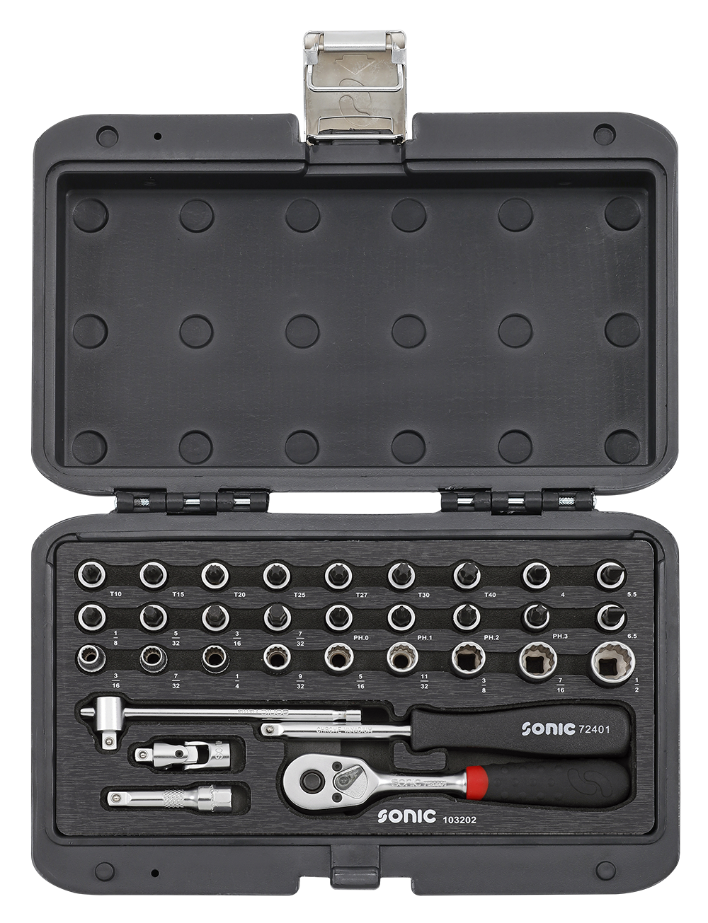 Coffret douilles 1/4” 12pans 32 pcs