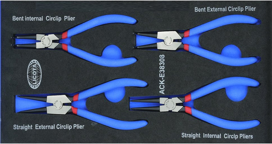 Set mousse 4 pinces circlips