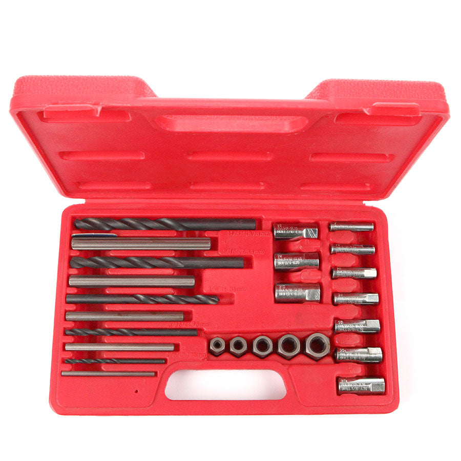 Set extracteurs de vis, forets et guides 25 pcs
