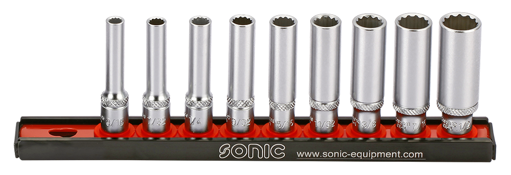 Set 1/4” douilles longues 12pans 9pcs