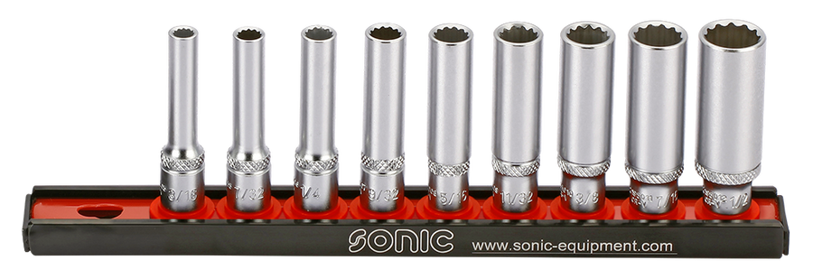 Set 1/4” douilles longues 12pans 9pcs