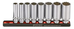 Set 3/8” douilles longues 12pans 8pcs