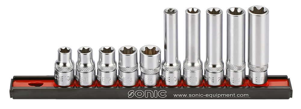 Set de douilles Torx femelles courtes + longues (10pc-3/8")
