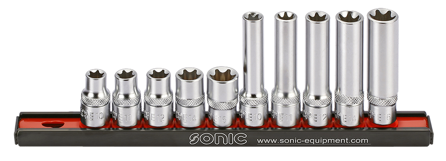 Set de douilles Torx femelles courtes + longues (10pc-3/8")