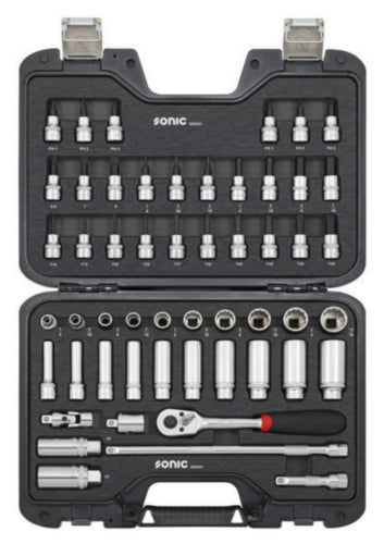 Coffret douilles 3/8” 12pans 53 pcs