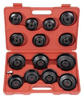 Set clés filtre à huile type cloche 15pcs