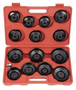 Set clés filtre à huile type cloche 15pcs