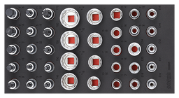 Set 1/2” douilles + douilles embouts SAE 38 pcs