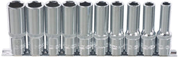 Set douilles longues 1/4'' 6 pans 10 pcs