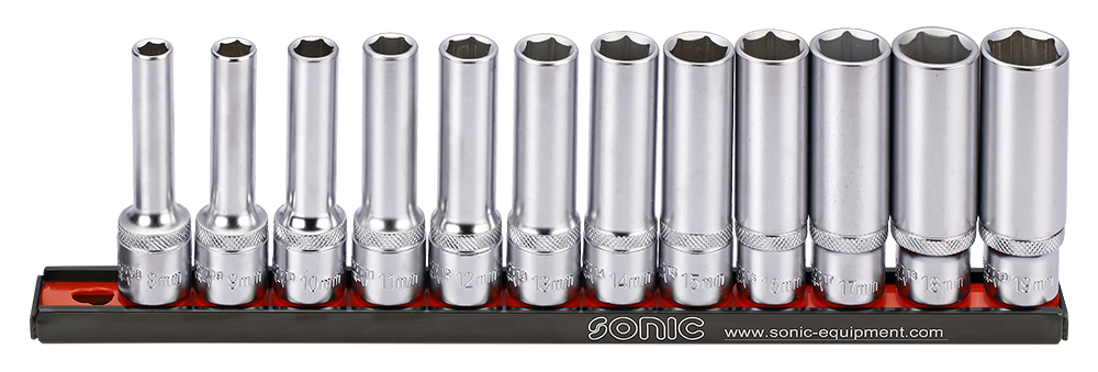 Set douilles longues 6pans - 12pcs 1/2''