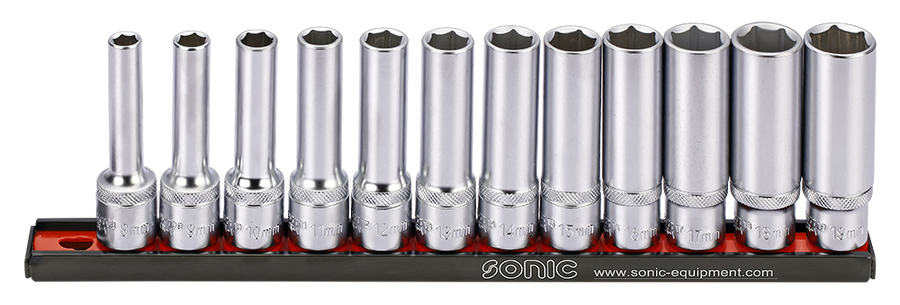 Set douilles longues 6pans - 12pcs 1/2''