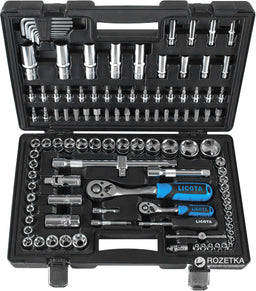 Coffret douilles 1/4” & 1/2” 6-pans 113 pcs