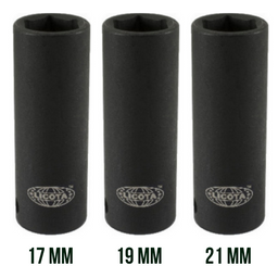 Set 3 douilles longues à chocs 1/2”
