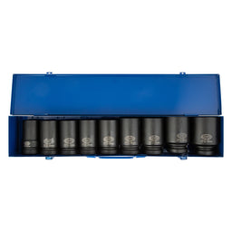 Coffret 1” douilles longues à chocs 9pcs