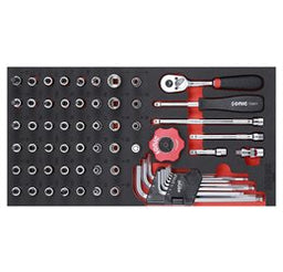 Set 1/4” douilles embouts SAE + acc. 63 pcs