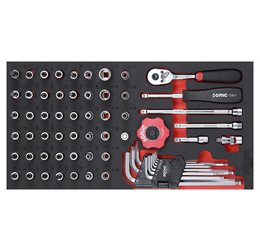Set 1/4” douilles embouts SAE + acc. 63 pcs