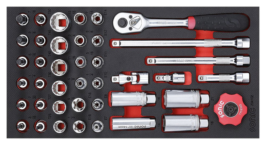 Set 3/8” douilles embouts SAE + acc. 41 pcs