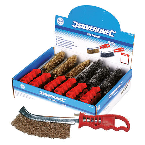 Display 12 brosse en acier & 12 brosse cuivré L250mm