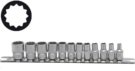 Set douilles courtes 1/2'' 12 pans 12 pcs