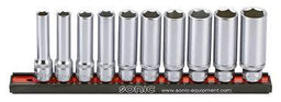 Set douilles longues 6pans - 10pcs 3/8''