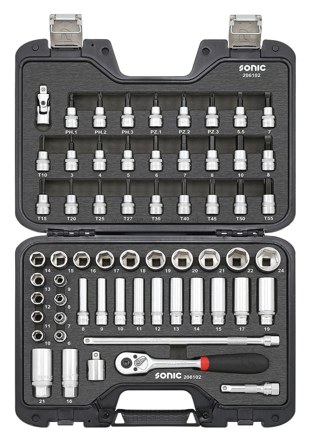 61pc 3/8' Coffret douilles + acc BMC