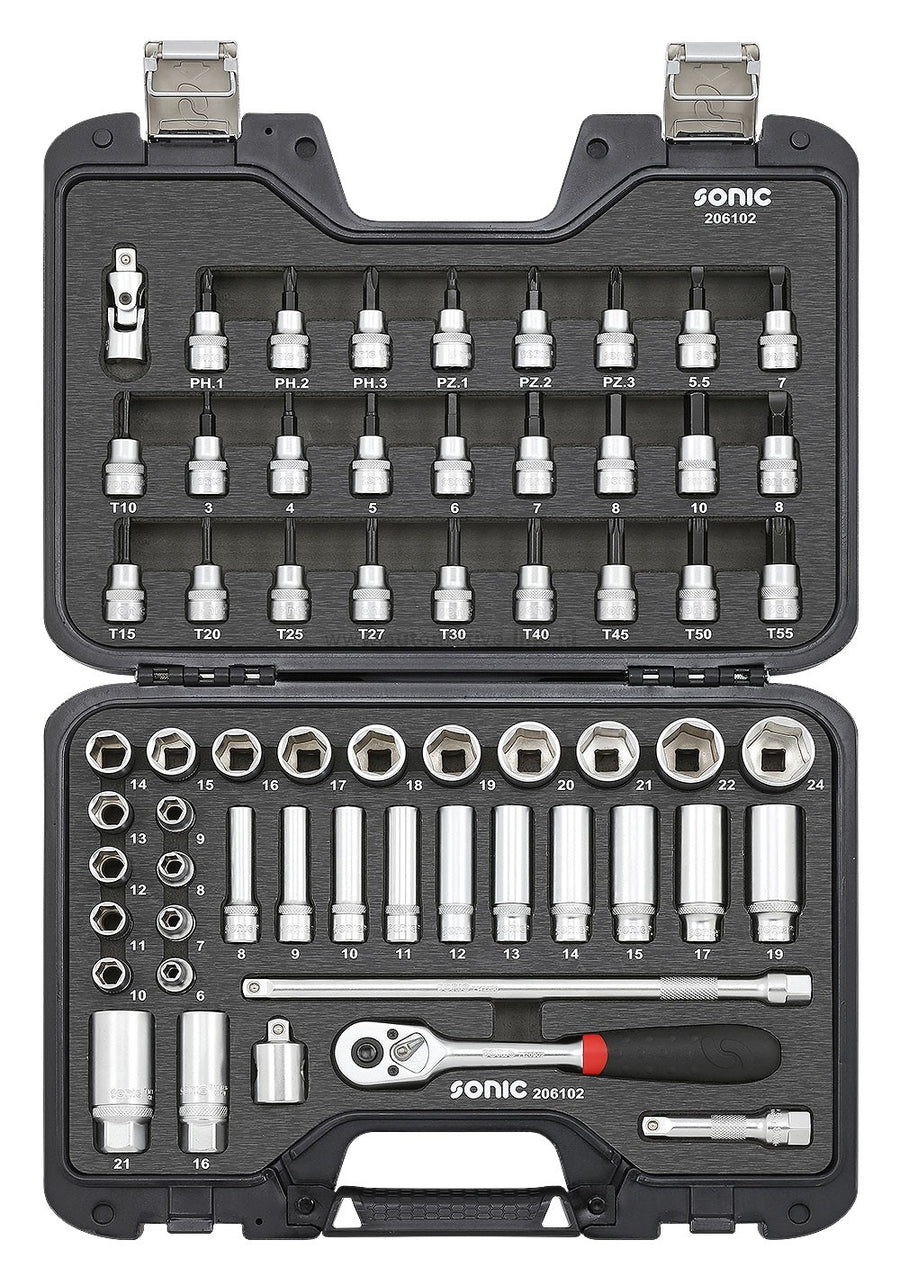 61pc 3/8' Coffret douilles + acc BMC