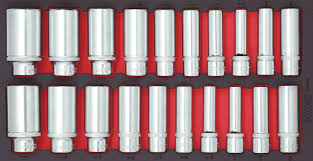 Set mousse 1/2” douilles longues 12pans 20pcs